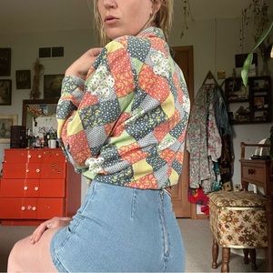 Vintage 60s 70s patchwork blouse